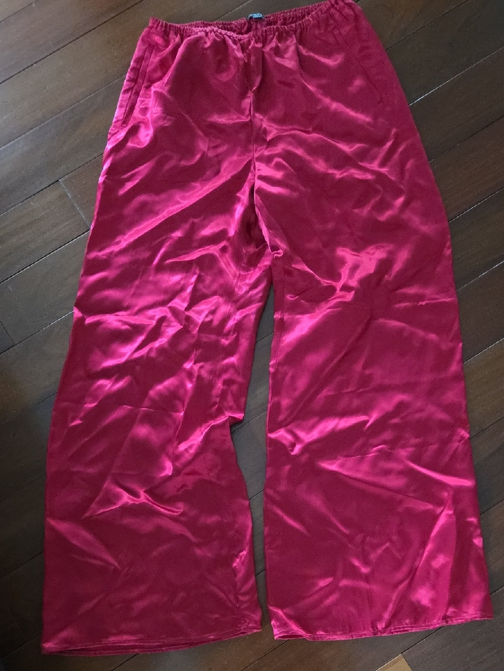 Nwt Women's J Crew Crimson Red Cosmo Wide Leg Satin Pants S